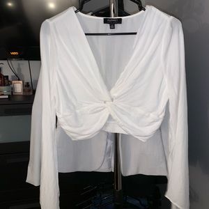 Wide Sleeve Crop Top